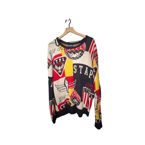 Staple Graphic Print Sweater 2XL Multicolor Cotton & Polyester - Picture 1 of 4